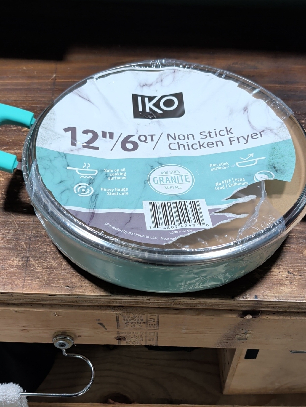12" Non-Stick Chicken Fryer Skillet in Teal W/lid